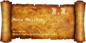 Metz Meliton névjegykártya